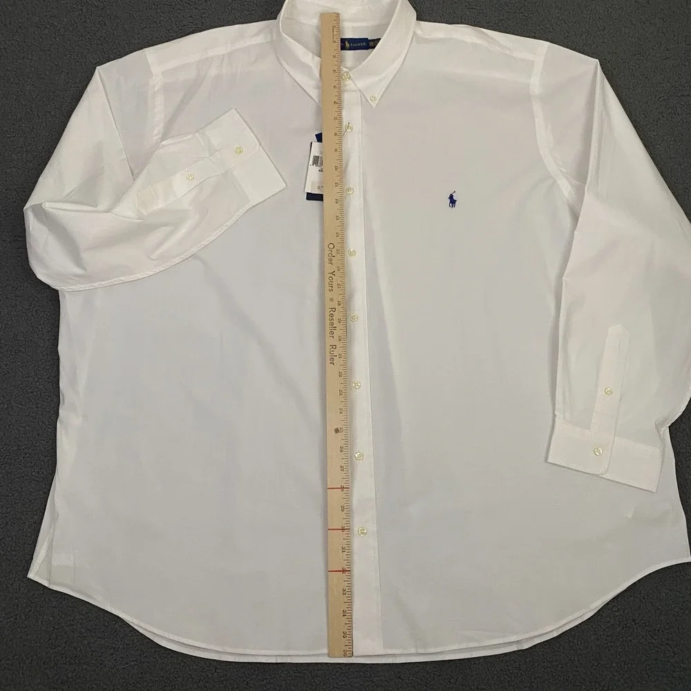 Polo Ralph Lauren Stretch Poplin Shirt Mens 4XB White Button Down Pony NEW